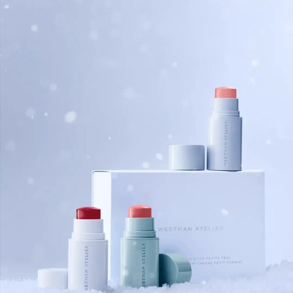 NIB✅ Westman Atelier Mini Baby Cheeks Lip + Cheek Cream Blush Stick Trio Set - Picture 2 of 13